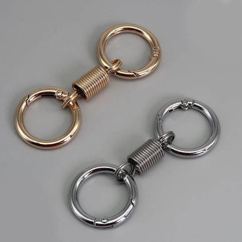 Product Introduction of [Czz]Personality Spring Double Coil Keychain Carabiner Buckle Key Rings Anti-lost Climbing Hook Car Keychians Accessories Gift 21