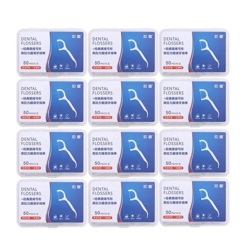 Combo 10 Hộp Tăm Chỉ Nha Khoa Tiệt Trùng Vệ Sinh Kẽ Răng Chân Nướu Chuyên Dụng ( 1 Hộp 50 Chiếc )