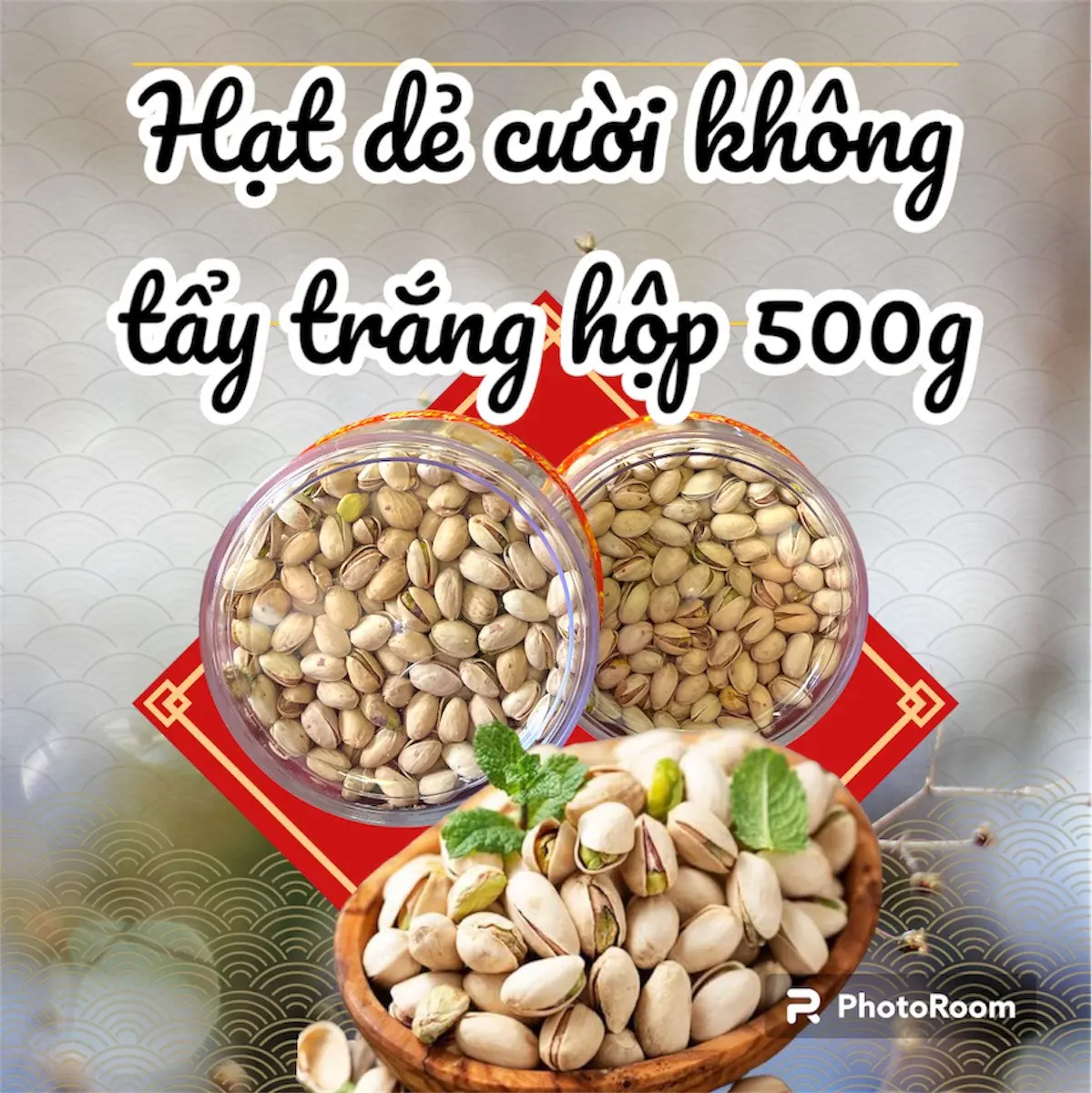 Hạt dẻ cười nhập khẩu mỹ không tẩy trắng - hộp tròn 500g- hạt dinh dưỡng Nuts Ăn Vặt Snack Food Thức Ăn