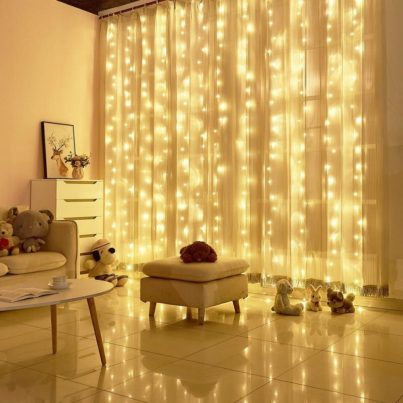Lampu Hias Tirai Tumblr 3x3 meter LED Curtain Light Lampu Tirai Gorden Dekorasi Natal 5