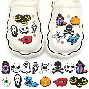 BARU! Fashion 1PCS Sepatu Tempelan DIY Kartun Halloween Series Aksesoris Sepatu menghias PVC Untuk Sandal pins Button anak laki-laki anak-anak dewasa Hadiah Pesta