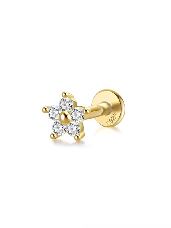 S925 Sterling Silver Flower Rhinestone Design Earrings for Women, Fashion Jewelry for Party, Daily Clothing Decor, Trendy All-match & Exquisite Jewelry for Birthday Gift 3