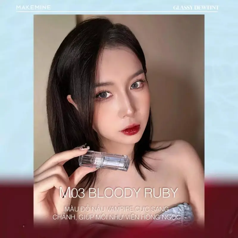 Son Bóng Lì Make Mine Thạch Nước Thủy Tinh Trang Điểm Son Môi Nữ Women Cosmetic Mỹ Phẩm 5