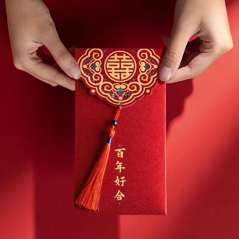 Sét 10 Bao Lì Xì Đỏ Mừng Năm Mới Phong Cách Sang Trọng, Phù Hợp Cho Ngày Tết, ngày Cưới /Quà Tặng 2