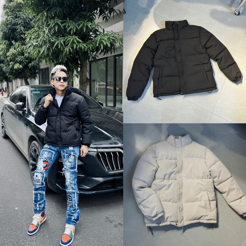 Áo Phao Béo Trần Bông Nam Nữ Cao Cấp, 2 Màu Đen Be Có Cổ Cao Menswear   - Sơn Tóc Bạc Store Ong Jacket