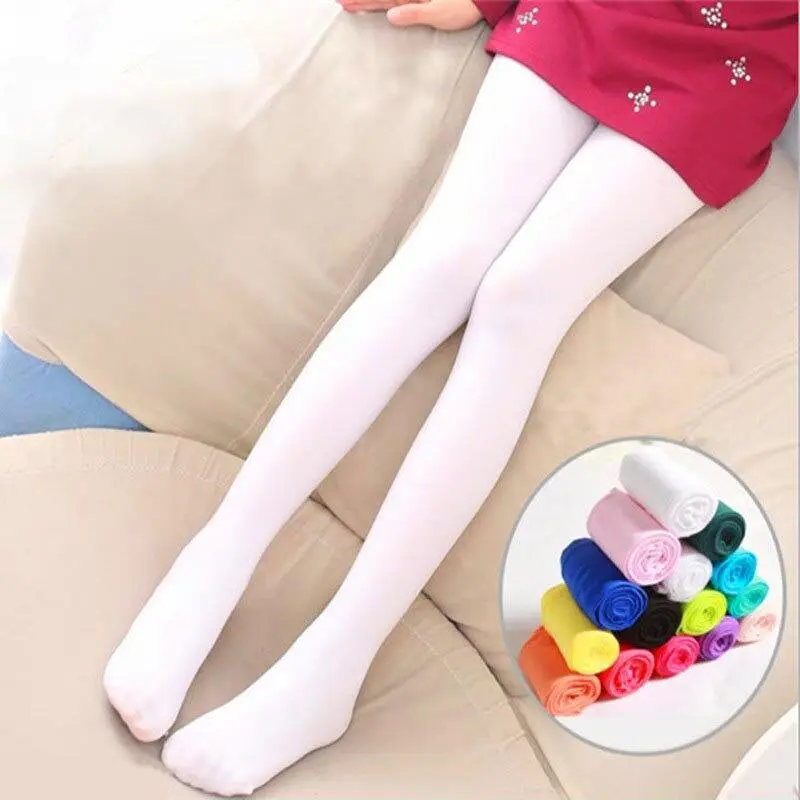 Summer Spring Kids Girls Velvet Collant Tights Children's Solid White Pantyhose Child Ballet Dance School Stocking Leggings Sock