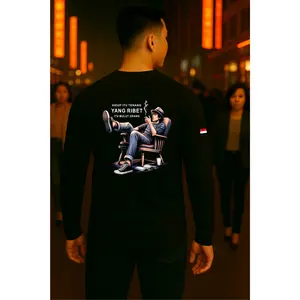 Hyb Kaos Lengan Panjang Pria Wanita Hidup Itu Tenang Yang Ribet Itu Mulut Orang Bahan 24 S Tebal Dan Halus Unisex Putih Hitam Katon Combed Kaos Sindiran