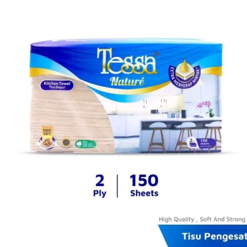 TESSA HAND TOWEL NATURE UNBLEACHED COKELAT 150S/tesa kitchen towel tisu minyak 150 s