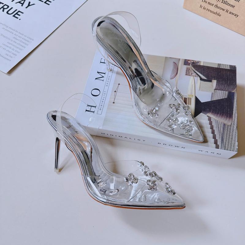 Product Introduction of LOVIIECORNER GIÀY CAO GÓT MŨI NHỌN SLINGBACK - FORM BÉ - GUỐC NỮ QUAI TRONG ĐÍNH ĐÁ SANG TRỌNG GÓT ĐŨA 9 PHÂN - G240870 3