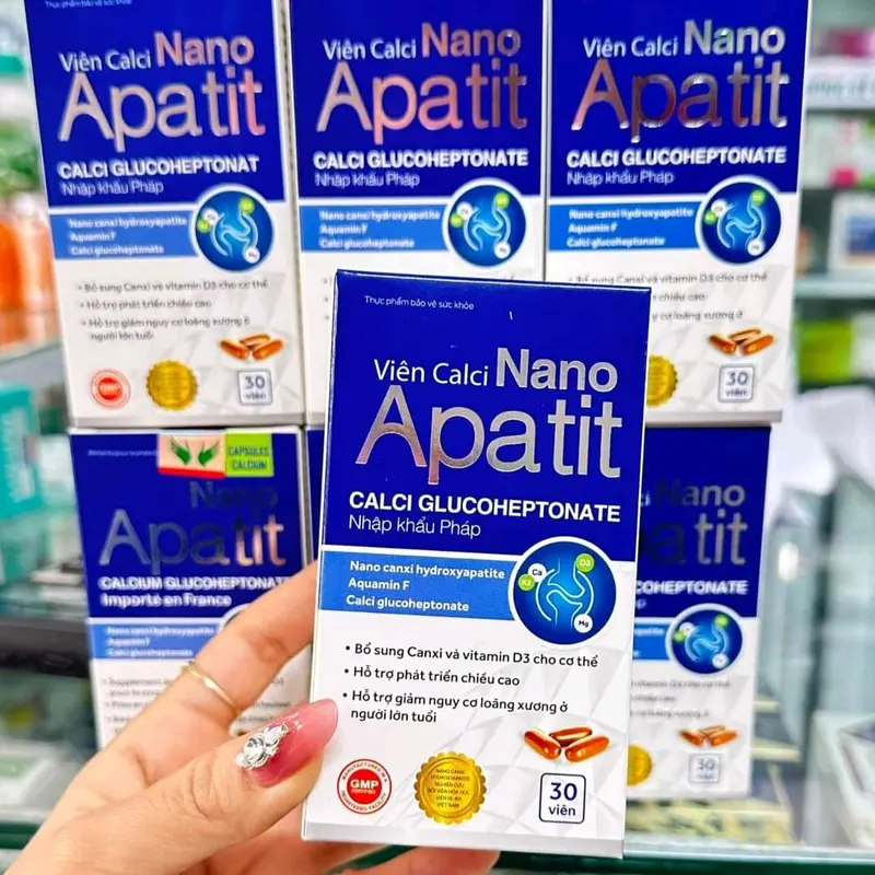 Canxi hữu cơ Nano Apatit bổ sung canxi tự nhiên cho cơ thể - hộp 30 viên 0