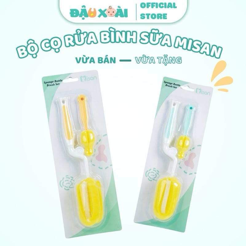 ( TẶNG RẺ ) Bộ cọ rửa bông mút bình sữa Misan đồ dùng cho bé màu ngẫu nhiên