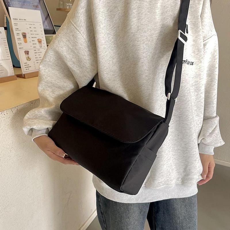 Product Introduction of Japanese department of simple pure color literature and art with college style single shoulder crossbody bag female Oxford minority messenger bag 3