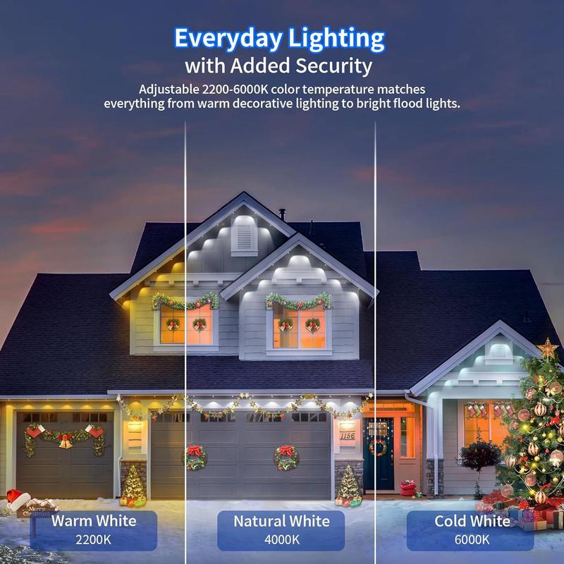 Smart Outdoor Light, 1 Count RGBAI Outdoor Light with 256 Scene Modes, Waterproof LED Eave Light, Suitable for Daily and Feature Lighting, Holiday Decoration 7