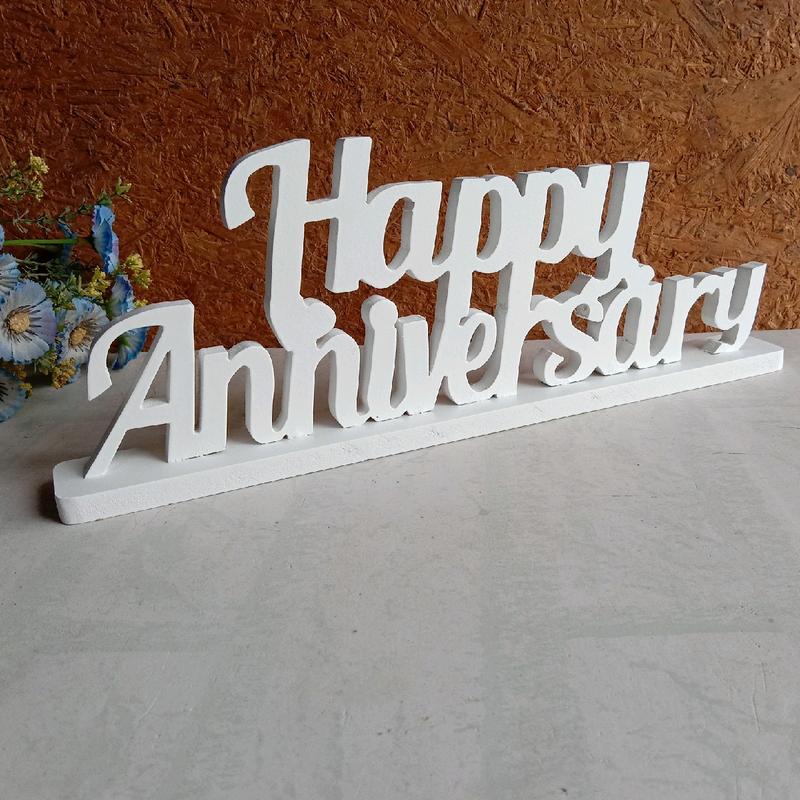 ucapan happy anniversary / hiasan meja 1