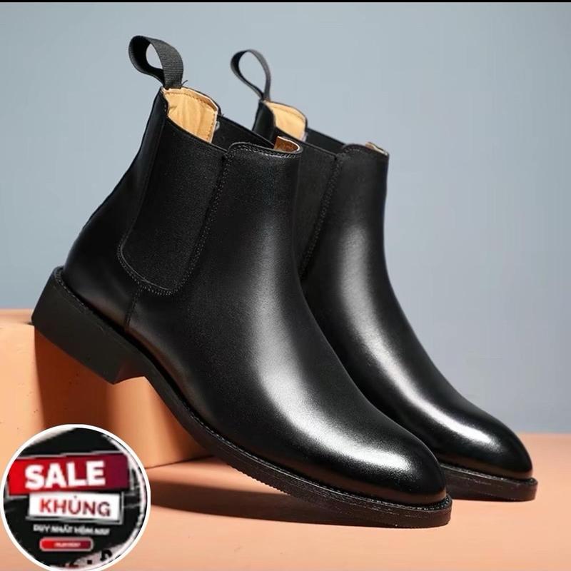 Giày chelsea boot da nam hàng kĩ hai mang chun da trơn dễ phối đồ, giày dự tiệc nam da sít Hàng kĩ đế khâu may chắc chắn mã G23 shoes mua thì nhớ đặt lùi lại 1 size so với giày mình  đang đi