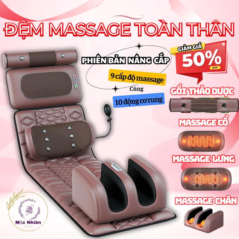  Đệm Massage Toàn  Thân Đa Năng Nệm mát xa toàn thân Đệm matxa kèm gối thảo mộc Thảm mát xa Nệm massage 9 cấp độ Ghế massage Máy massage 