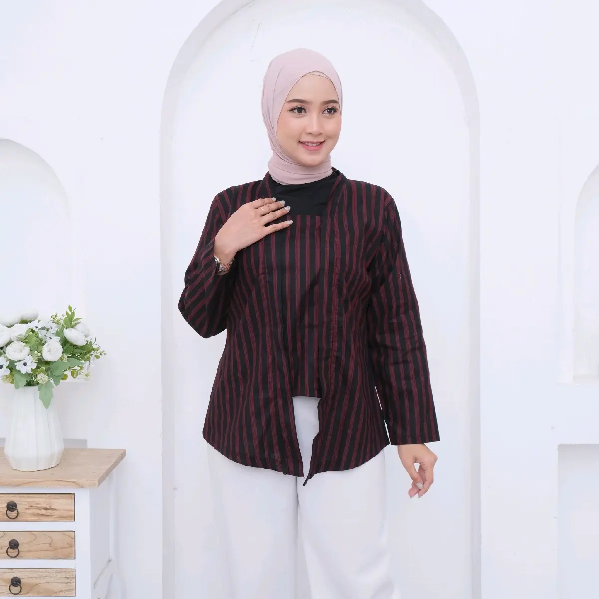 Kebaya kutubaru lurik wanita adat jawa katun bukan tenun premium