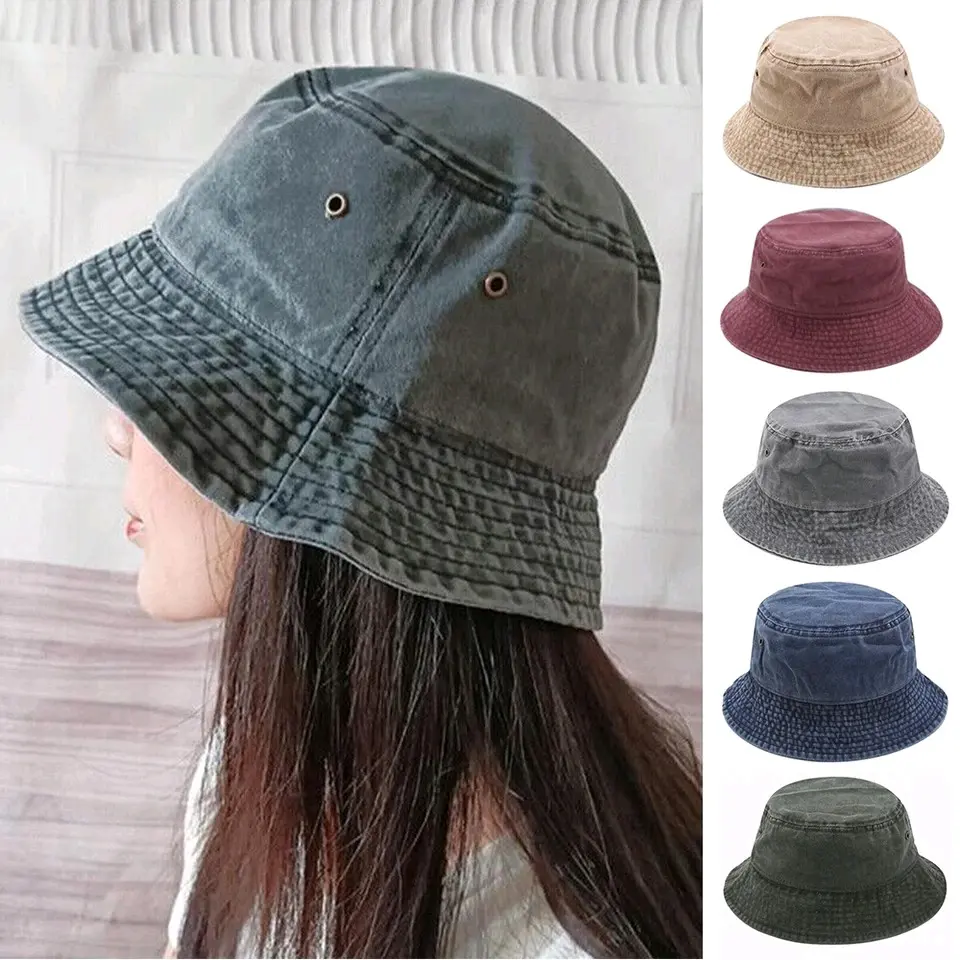Topi bucket jeans pria wanita import