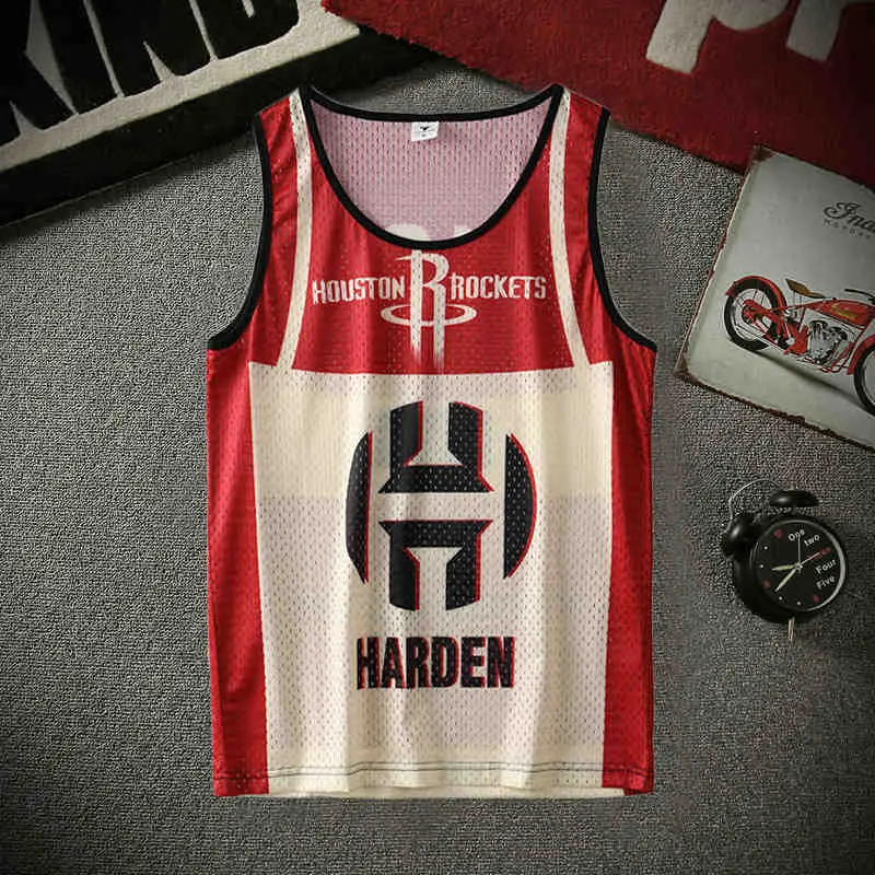 Áo Vest Lưới Harden Màu Đỏ, Thương Hiệu Hợp Xu Hướng Năm 2025, Dành Cho Nam Giới, Thích Hợp Cho Thể Thao Đi Chơi Và Chạy Bộ, Dáng Rộng Và Cỡ Lớn, Thích Hợp Cho Bóng Rổ Và Lụa Lạnh, Áo Lót