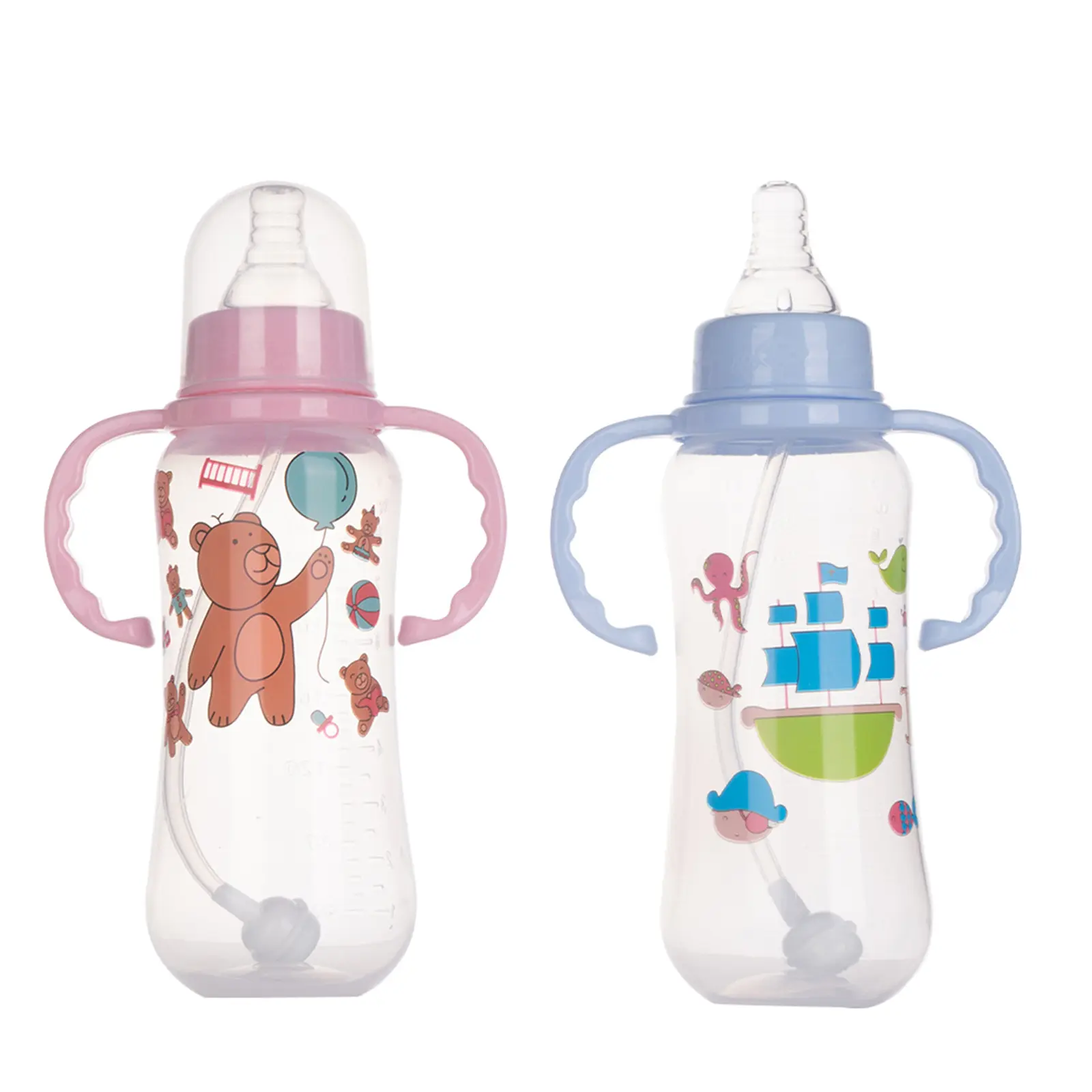 Bình nhựa PP, cỡ tiêu chuẩn, hình quả bầu, dành cho trẻ sơ sinh và trẻ em, 280mL, Bán Buôn có sẵn