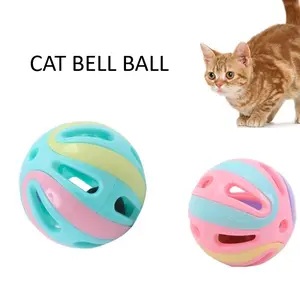 (Harga 1 Biji) Cat Bell Ball Mainan Hewan Peliharaan Kucing Anjing Bahan Plastik Termasuk Lonceng Bola Mainan Interaktif Kucing Lempar Tangkap