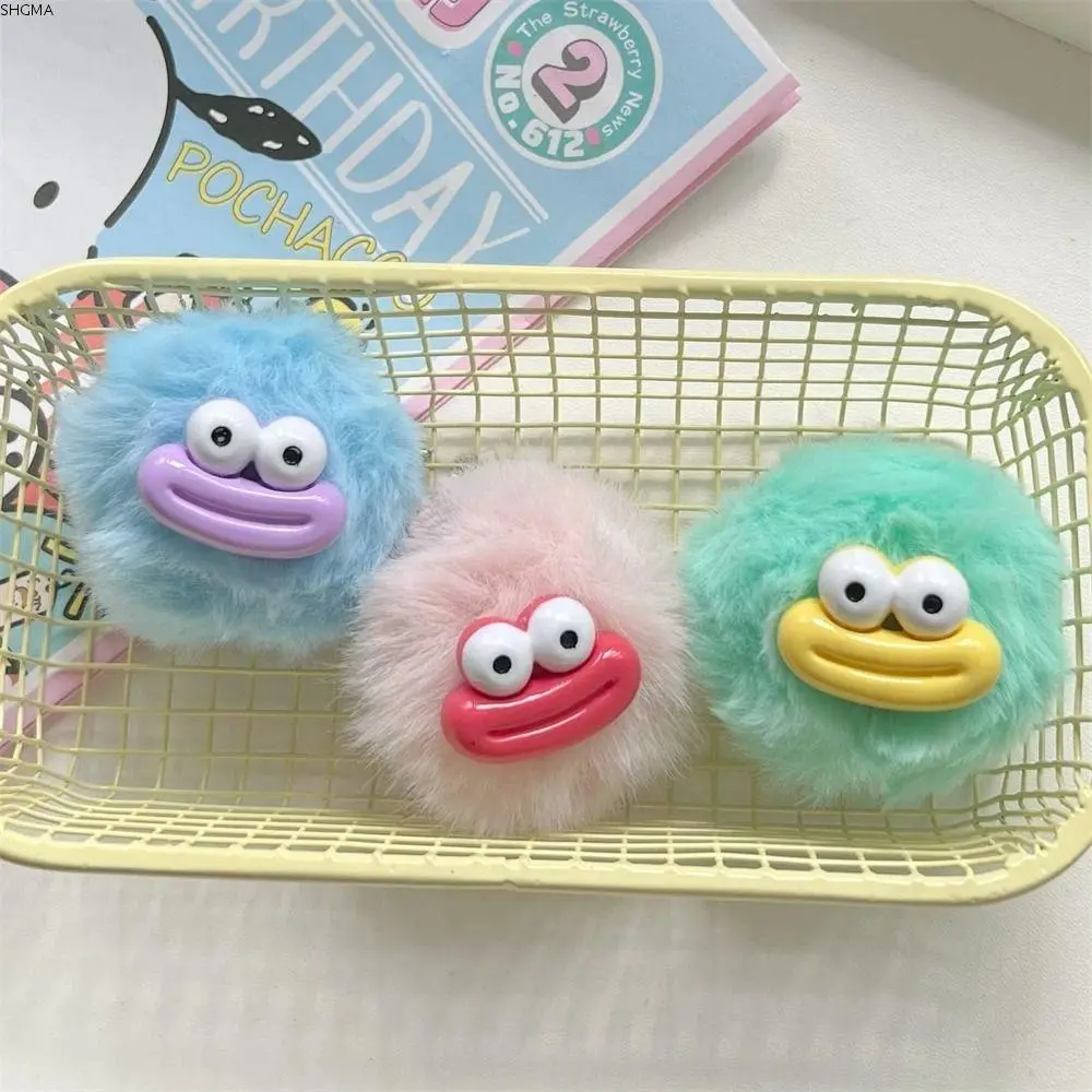 SHGMA Fashion Cartoon Funny Clown Keychain Mini Plushies Sausage Mouth Keyring Colorful Big Mouth Plush Pendant Bag Hanging