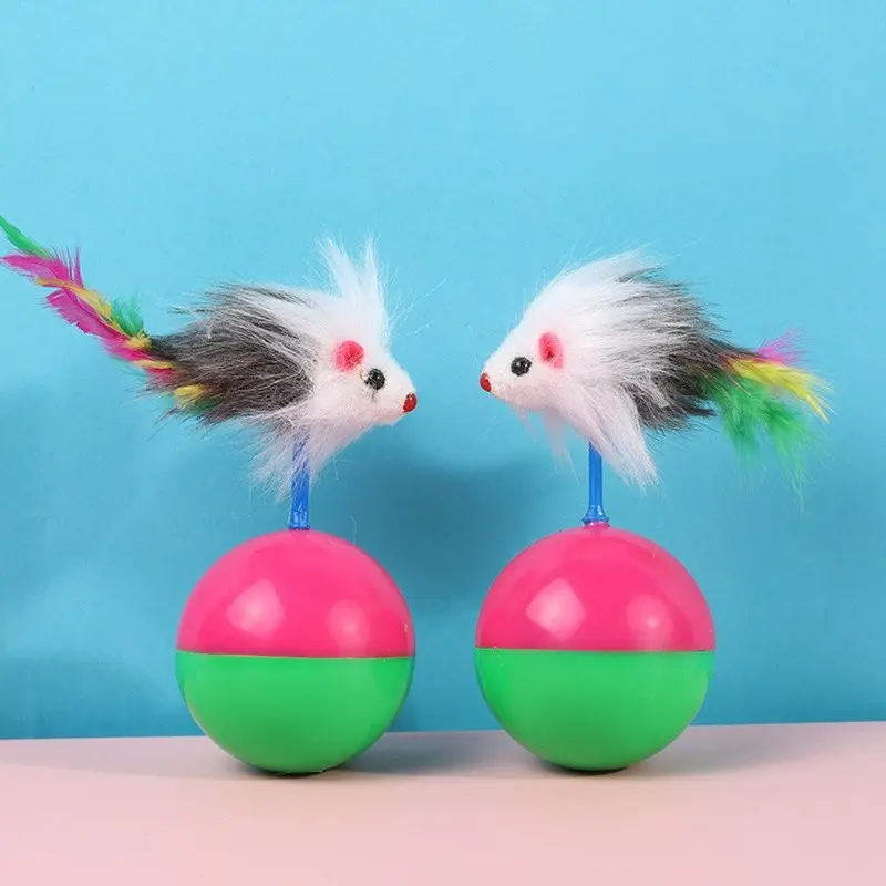 TSA (COD) Mainan Kucing Bola plastik Tikus Goyang Mainan Hewan Peliharaan Kucing Anjing Rattle Pet Toys Dog Cat 4