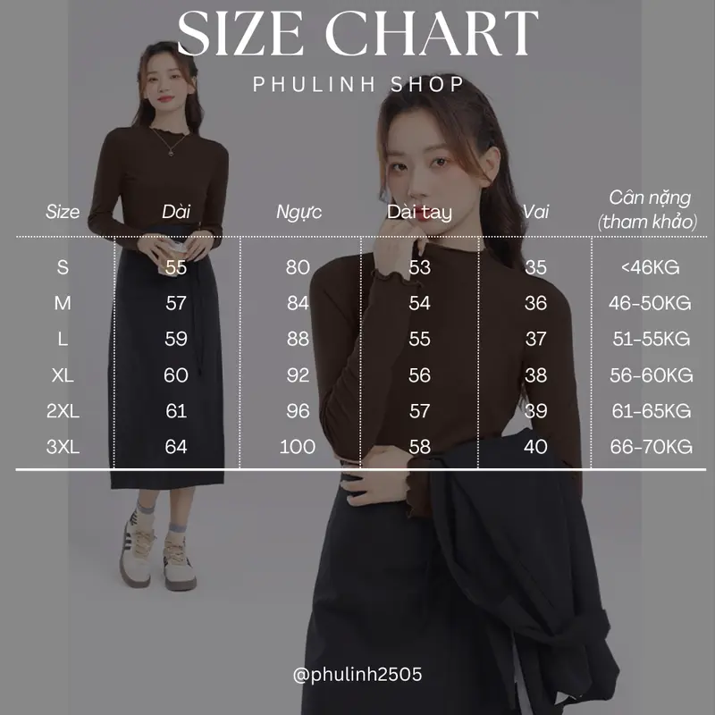 [SIZE XS-2XL] Ms145 Áo thun nữ cao cổ tròn giữ nhiệt BIGSIZE viền sóng Women Top 1