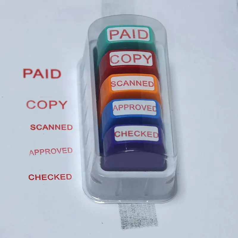 Stamp Set, 1 Count ID Identity Protection Roller Stamp & 5 Counts/set Paying Stamp, Stationery Supplies for Confidential Information 2