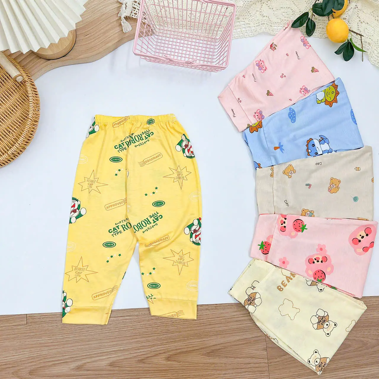 Sét 5 quần, 10 quần Dài Thun Lạnh cho bé trai, bé gái từ 4 -15kg cho bé từ 0-3 tuổi) Len