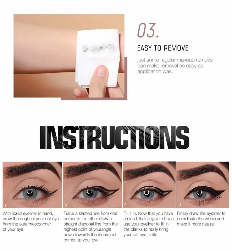 O.TWO.O Liquid Eyeliner Waterproof Long Lasting Eye Liner Pen Black Hitam Kosmetik 4