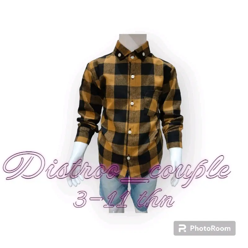 Baju Kemeja Flanel anak laki/perempuan import Motif Kotak-kotak Hitam Putih 5
