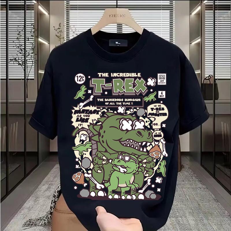 Product Introduction of Kaos Pria Lengan Pendek Motif Migrasi Dinosaurus 100% Katun 6
