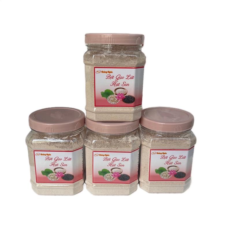 Combo 4 Hộp Bột Gạo Lứt Hạt Sen Mỗi Hộp 500g tổng 4 hộp 2kg bột thơm mịn - Đồ ăn vặt Thuỷ Béo