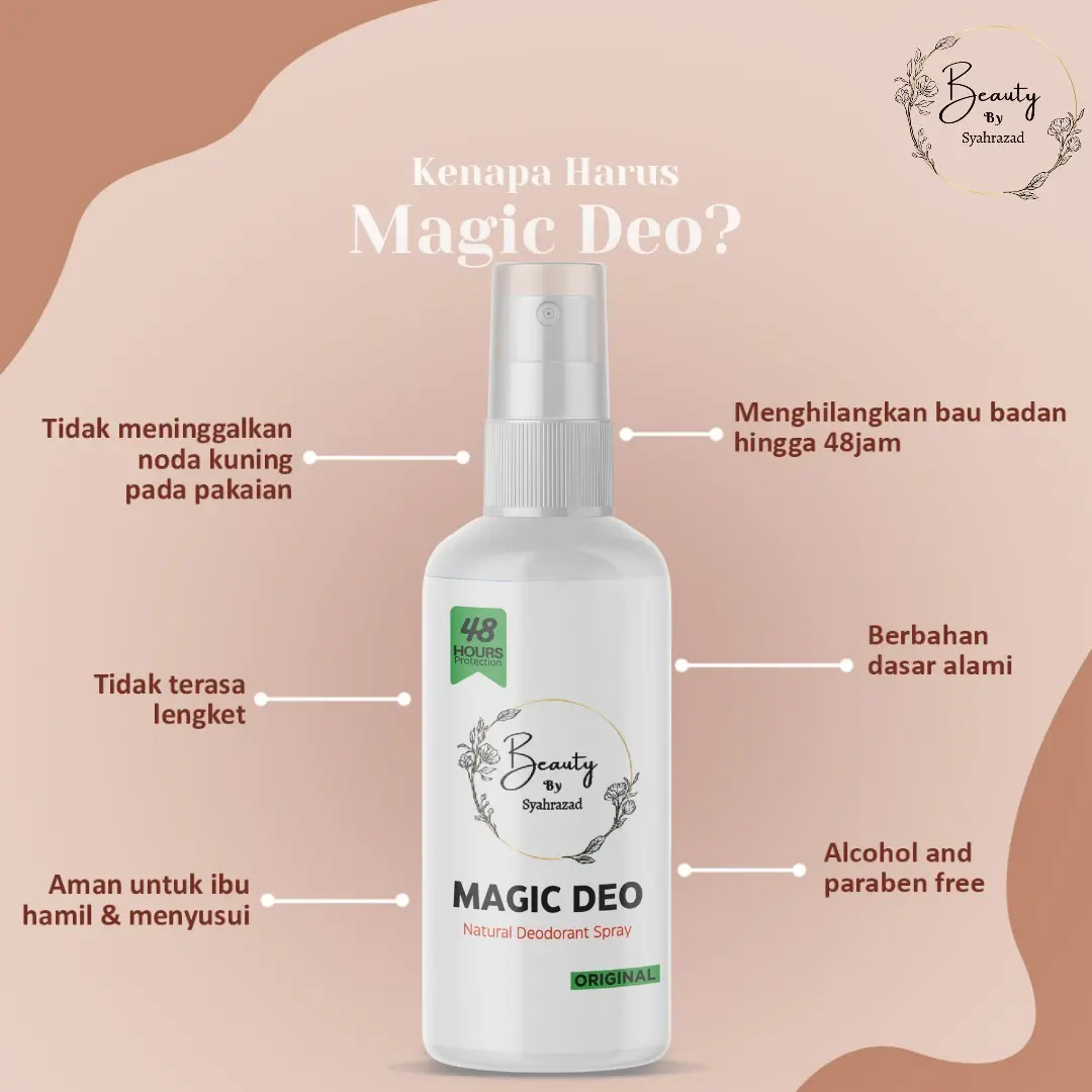 Original deodorant spray 100 ml deodorant tawas alami | Magic deo spray by Syahrazad Ketiak Bau