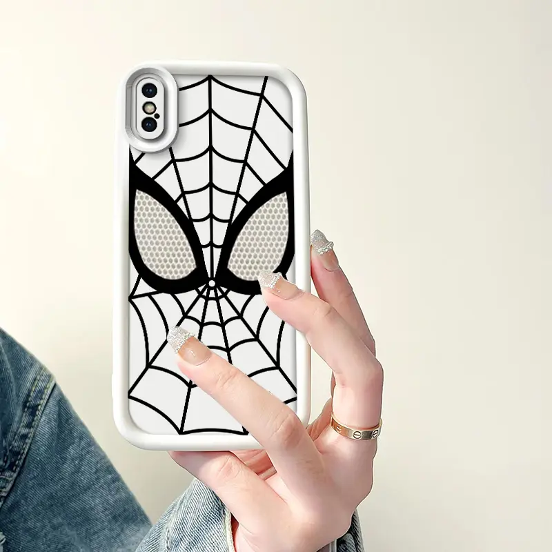 Ốp Điện Thoại Silicon Chống Sốc Cao Cấp Thương Hiệu Hợp Xu Hướng Dành Cho iPhone X Và iPhone XS, Mặt Nạ Người Nhện, Dành Cho Nam Và Nữ