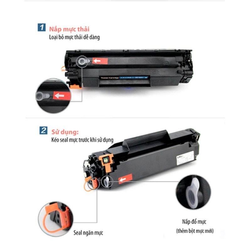 Hộp Mực 85A 325 CÓ NÚT NẠP MỰC-XẢ THẢI cho máy in CANON 6030 6030W 6000 - HP P1102 1102w M1212NF M1132,..