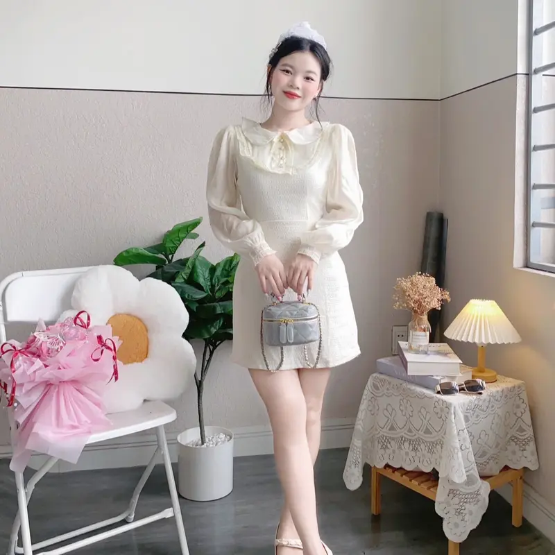 ĐẦM DẠ BỐ VIỀN TAY VOAN DÀI 3