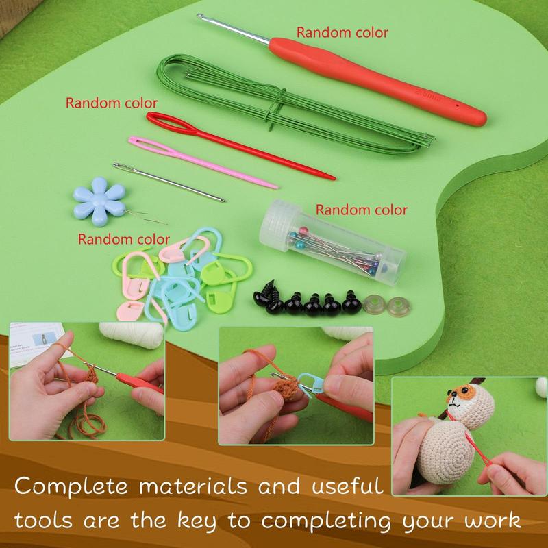 Cute Sloth Design Crochet Kit, 1 Set Cartoon Animals Crochet Starter Kit with Step-by-Step Instructions & Video Tutorials, Complete Knitting & Crochet Kit for Beginners 7