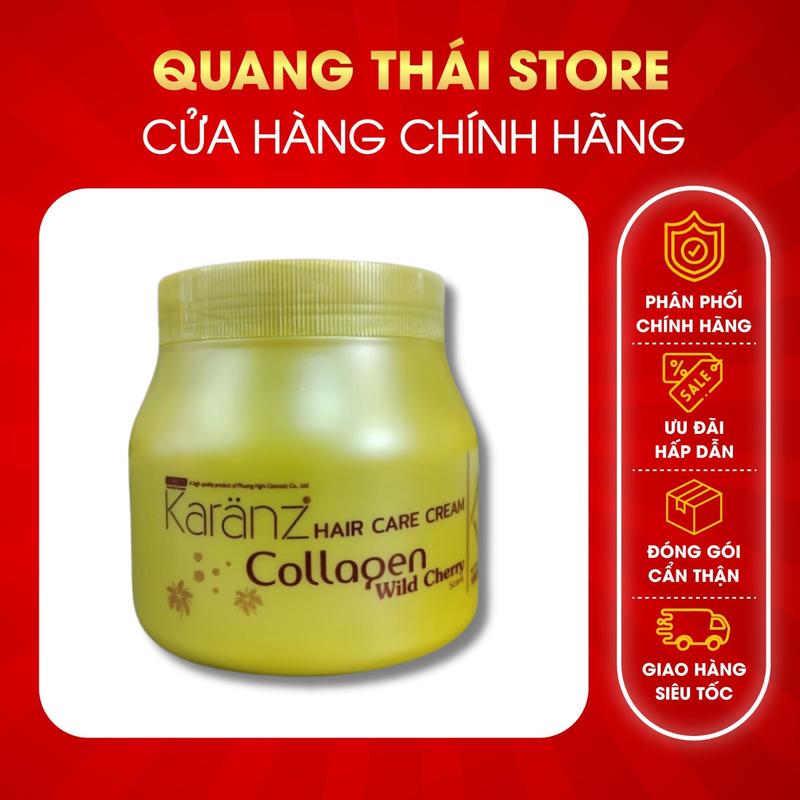 Kem ủ tóc KARANZ 900ML Collagen giúp tái tạo làn tóc óng ả phục hồi tóc hư tổn