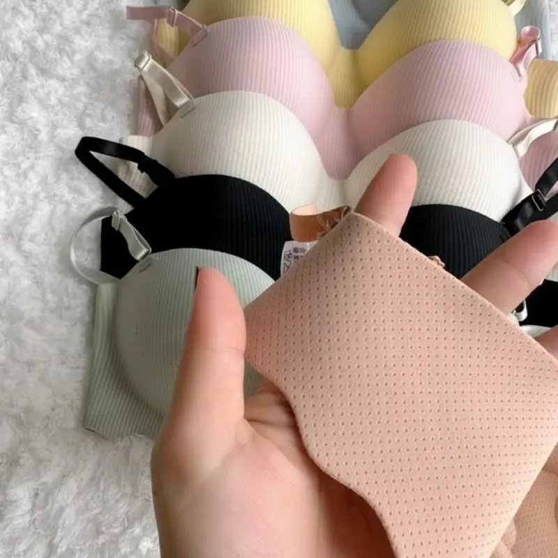 Sét 3 ÁO lót nữ su non mềm MK đệm 1.5cm thông hơi không hằn viền không gọng Bra Nhung Women áo Top KING SHOP -- combo 3 áo ngực A5277 3