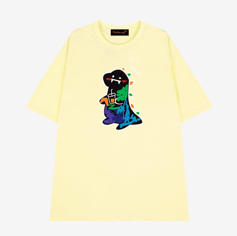 Áo thun nam nữ cổ tròn tay lỡ form rộng Neko.sg HT89 - Cotton 35%, 60% Polyester, 5% Spandex - Women, Top Menswear 7