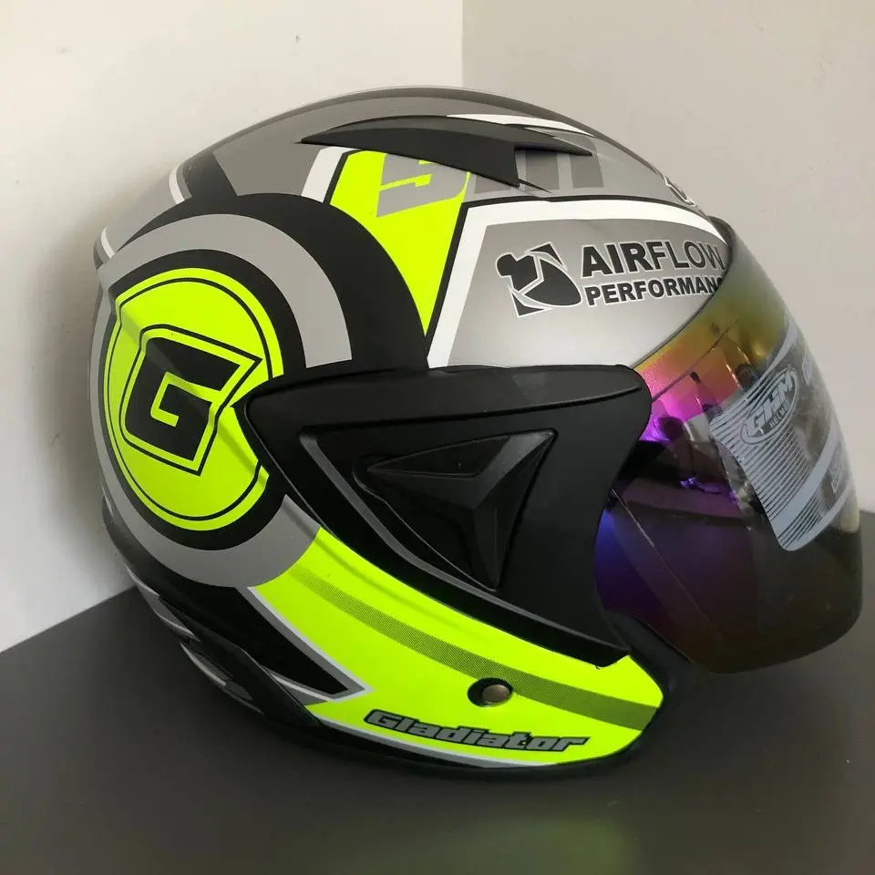 Helm GHM Vista G-Jumper Yellow Kaca Pelangi SNI Terlaris Termurah