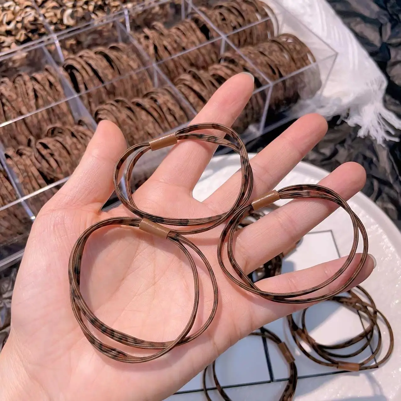 Dây Buộc Tóc Họa Tiết Da Báo, Phong Cách Hàn Quốc, Cao Cấp, Dây Co Giãn Đuôi Ngựa, Dành Cho Nữ, Đơn Giản Và Cao Độ Đàn Hồi, Dây Buộc Tóc, Phụ Kiện Tóc