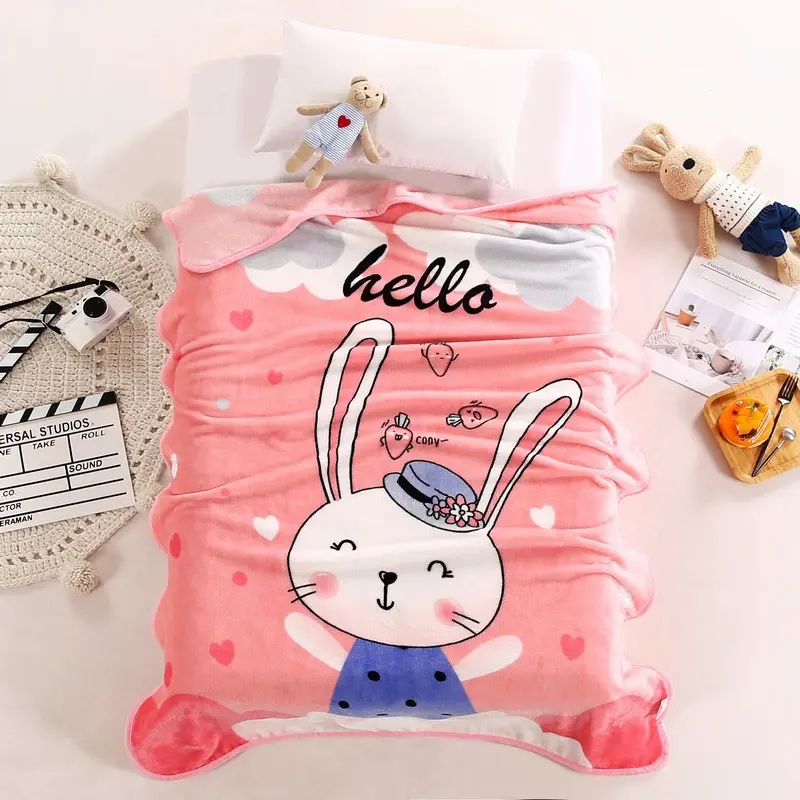 [Tặng 1 Vòng dâu] Chăn lông tuyết đáng yêu cho bé size 1m x 1m4
