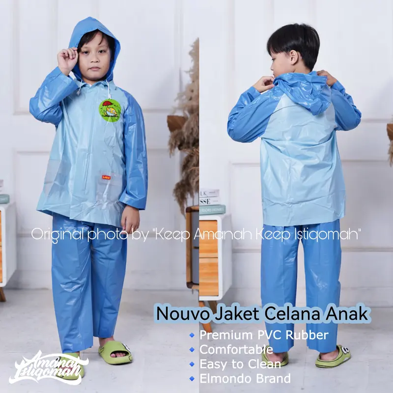 Football Club Jaket Celana Anak Jas Hujan Anak PVC Tahan air 7