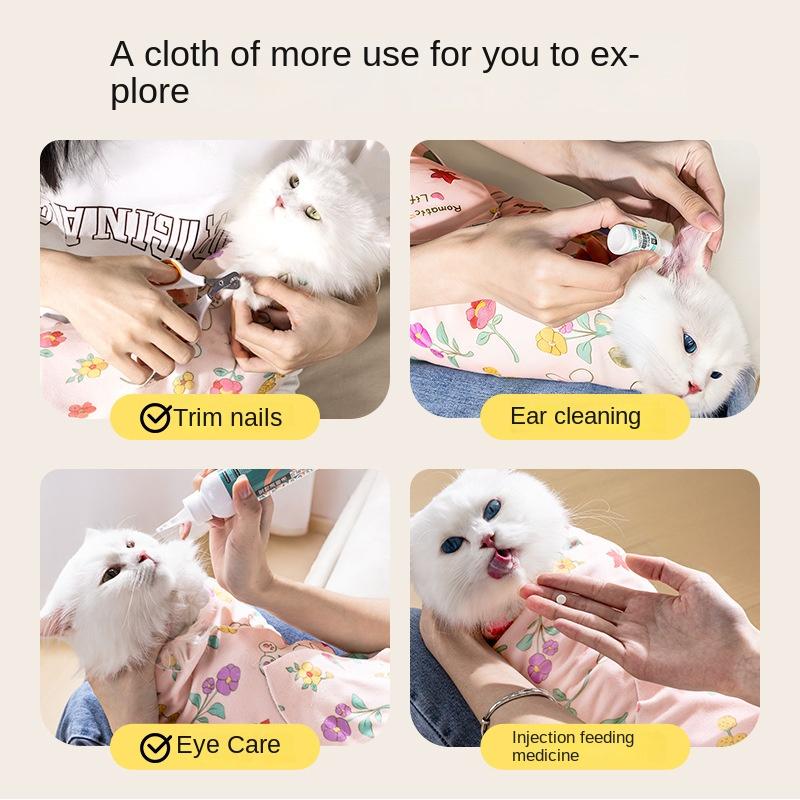 Product Introduction of Pet Cat Wrap Multi-Functional Self-Adhesive Cloth Hundred Stickers Cute Cat Cleaning Nail Trimming Anti-Scratch Anti-Escape Fixing Cloth scratcher  dinding 2