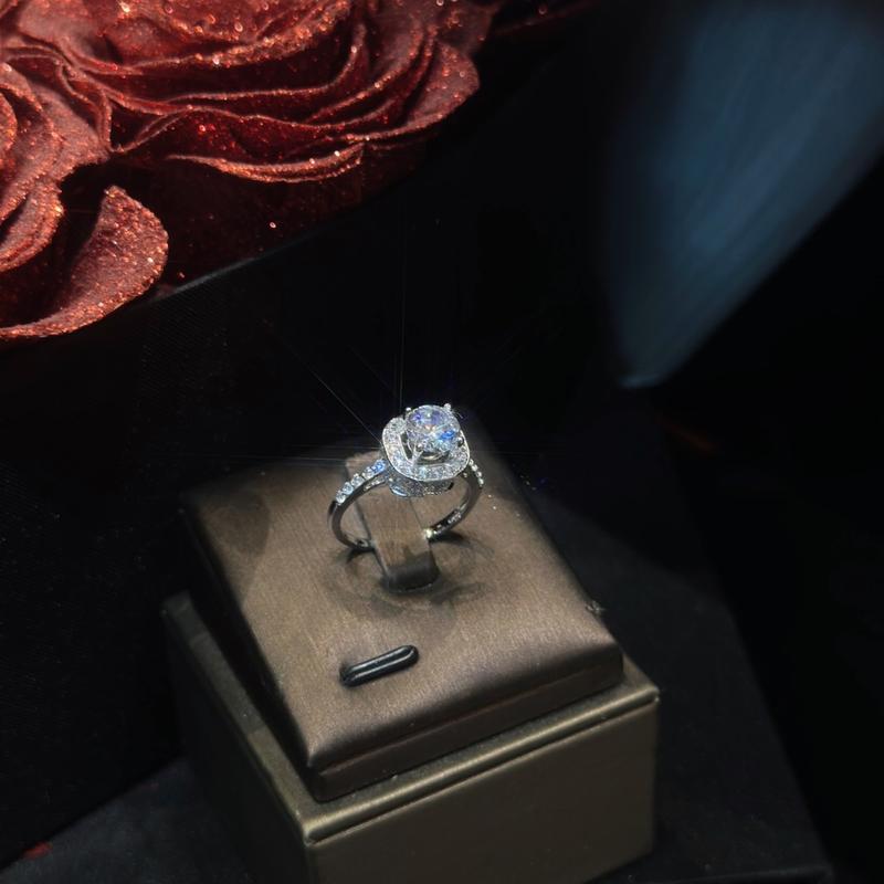 Trang Sức Nhẫn Bạc Nữ Vip Vuông Bo Cạnh Chấu Cao X.o.à.n Nam Mỹ Xi Kim (N095)