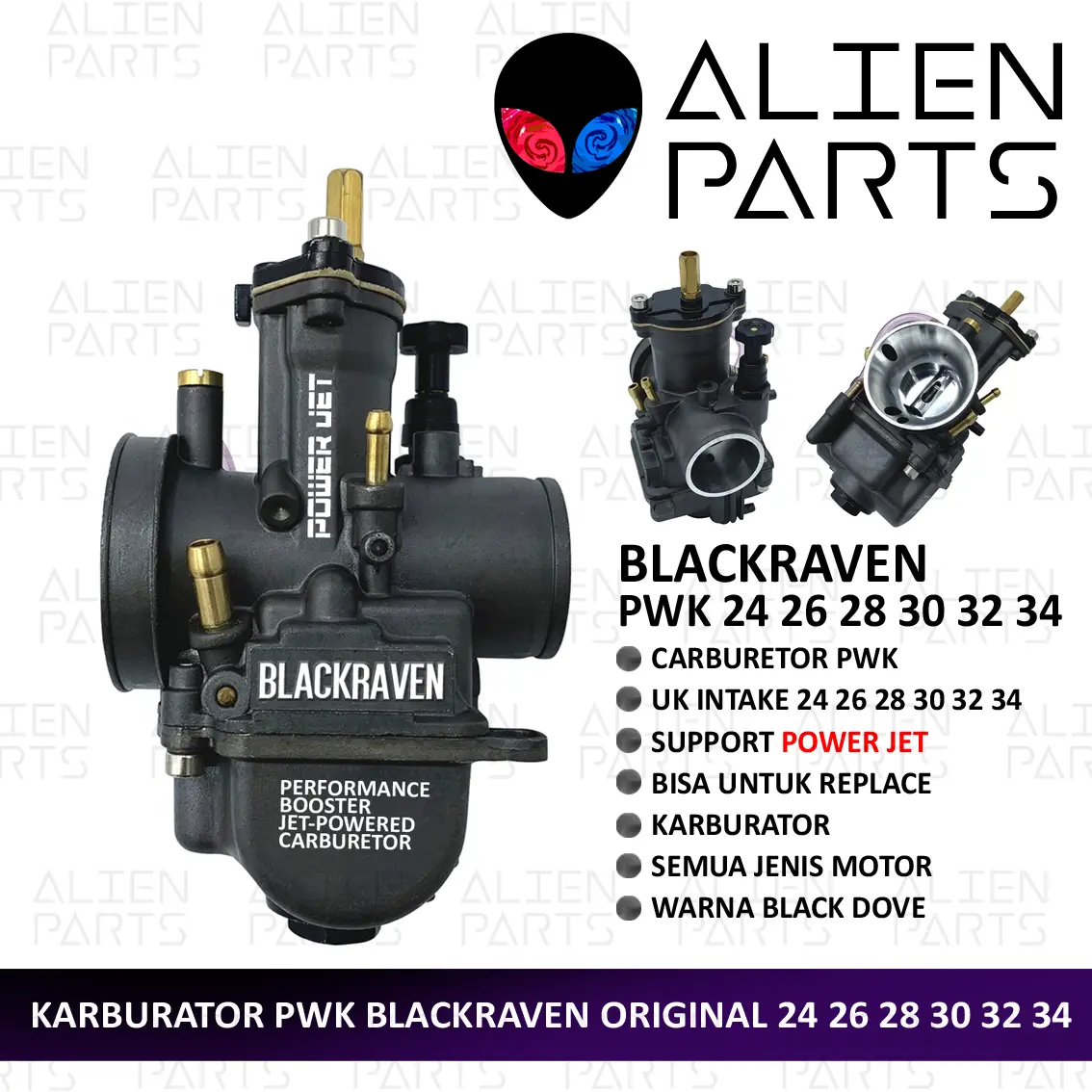 (BISA COD) KARBURATOR PWK 24 26 28 30 BLACK RAVEN BIT VARIO MIO RX KING MX GRAND SUPRA BYSON KLX FU SATRIA TIGER GL REVO MX VEGA Z ZR NEW OLD KHARISMA SPACY SMASH KEIHIN SUDCO CPO PE UMA