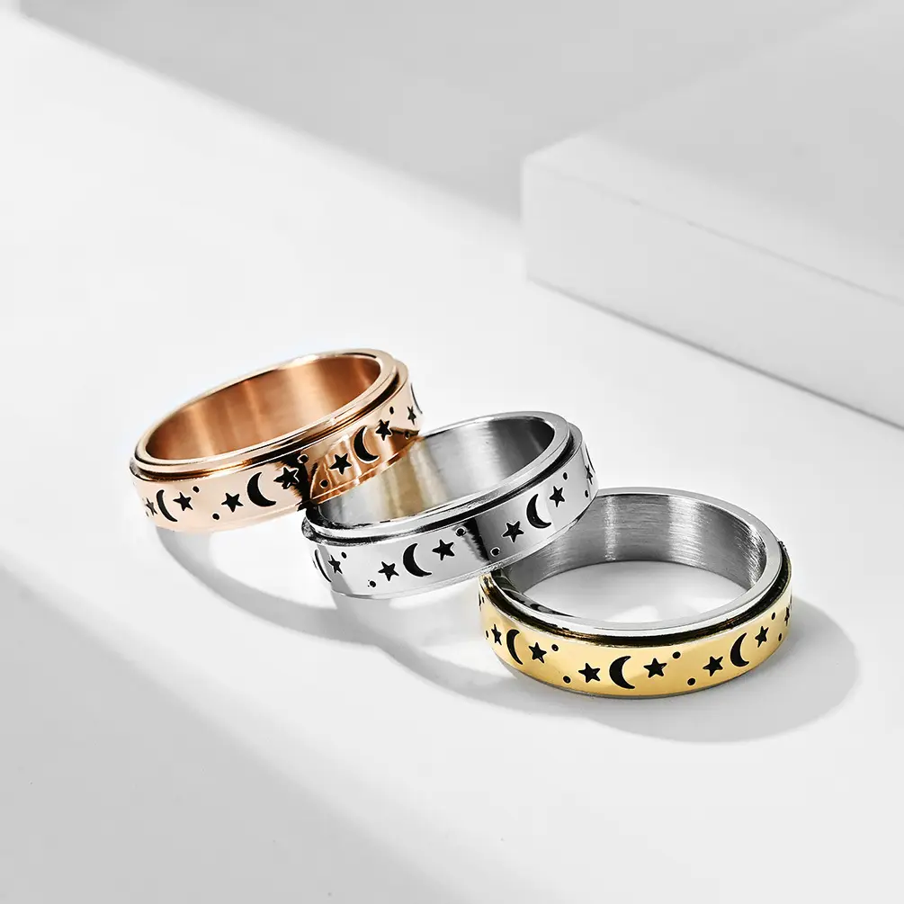 Metal Free Spinning Anxiety Control Ring Jewelry